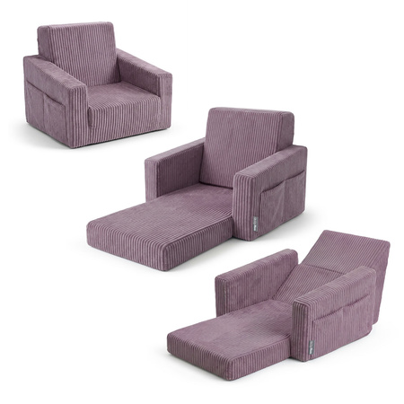 KiddyMoon Klappbarer Kindersessel aus Schaumstoff Kindersofa, violett, UNI