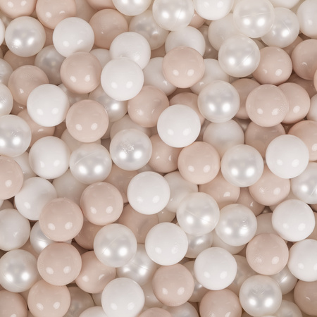 Kinderzelt Spielzelte in Pavillonform Für Kinder Leicht Aufzubauen Tragbar Spielhaus Perfekt Für Drinnen Und Draußen, hellbeige: pastellbeige/weiß/perle, 100 Bälle