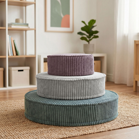 KiddyMoon 3-Teilige Schaumstoff Elements für Kinder Kinderzimmer-Accessoire, fioletowy-jasnoszary-zielony