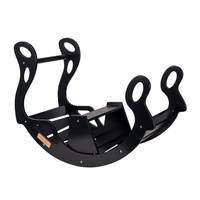 KiddyMoon Montessori Kletterbogen aus Holz Wippe für Kinder Holzspielzeug, schwarz, 90,6x39x69 cm