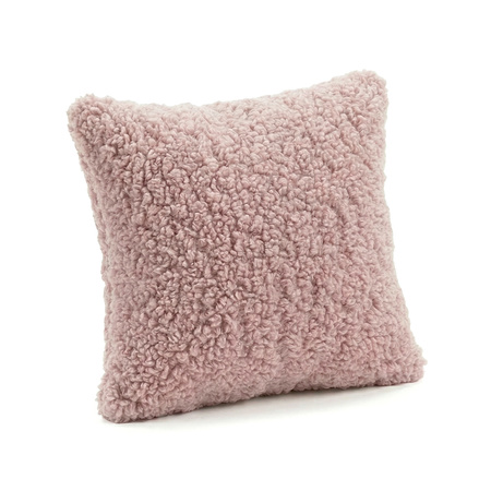 KiddyMoon Dekokissen für Kinder 2er Set Teddyplüsch Kinderzimmer 30x30 cm, rosa, 2er Pack
