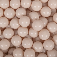 KiddyMoon Kinder Bälle für Bällebad Baby Einfarbige Plastikbälle ∅7cm Made in EU, pastellbeige