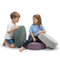 KiddyMoon 3-Teilige Schaumstoff Elements für Kinder Kinderzimmer-Accessoire, grün/hellgrau/violett, Mx3