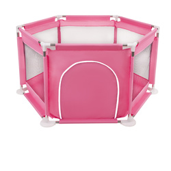 Sechseckiger Laufstall mit Bällen Laufgitter für Kinder, Rosa:gelb/grün/blau/rot/orange, 400 Bälle