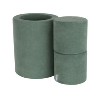 KiddyMoon Spielplatz Velvet Aus Schaumstoff Für Babys Hindernisläufen, Hergestellt In Der EU, waldgrün, Fass/Puff/Puff