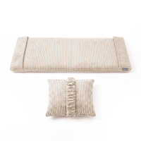 KiddyMoon Matratze mit Kissen für Balance Board Rippenstrick Bezug Waschbarer Bezug, beige, Matratze/Kissen