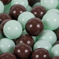KiddyMoon Kinder Bälle für Bällebad Baby Spielbälle Plastikbälle ∅7cm Made in EU, minze/braun, 300 Bälle/7cm