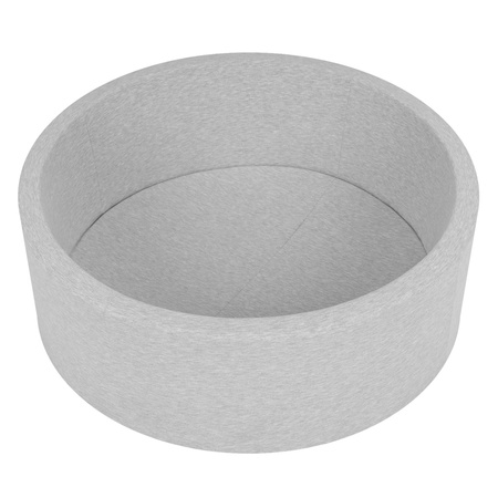 Bällebad Bällepool für Baby Kinder mit 200 bunten Bällen Rund, hellgrau: grau/weiß/türkis, 90x30cm/Ohne Bälle