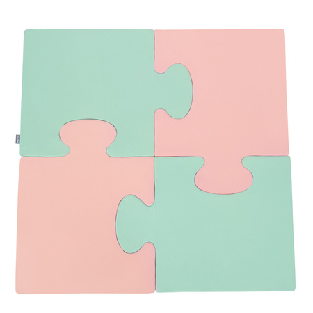 KiddyMoon Puzzles aus Schaumstoff Puzzlespiel Set Spielmatte für Kinder, Rosa/Minze