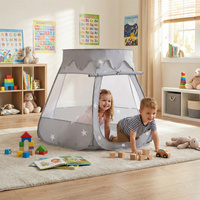 Baby Spielzelt Mit Plastikbällen Für Kinder Leicht und Kompakt ideal für Drinnen Und Draußen Fördert Sensorische Integration Schneller Aufbau, grau, Ohne Bälle