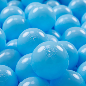 KiddyMoon Kinder Bälle für Bällebad Baby Spielbälle Plastikbälle ∅7cm Made in EU, Hellblau, 50 Bälle/7cm