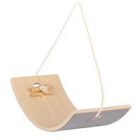 KiddyMoon Balance Board Holz Balancebrett Kinder Gleichgewicht Montessori BB-004, Natürlich, Brett