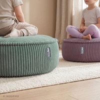 KiddyMoon Kinderpouf aus Schaumstoff mit abnehmbarem Bezug, violett, M