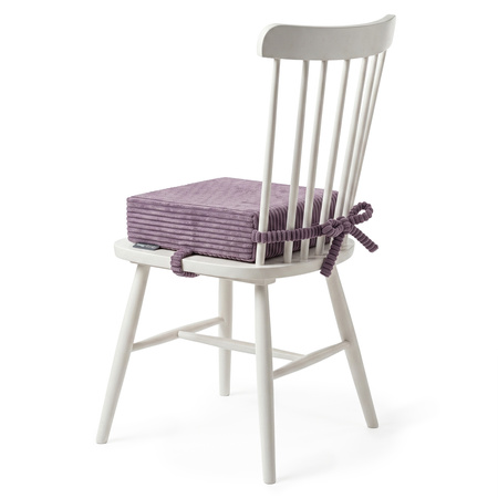 KiddyMoon Sitzerhöhung Für Kinder, Sitzkissen Für Kinderstuhl Mit 10 Cm Höhe, Waschbarem Bezug Und Bindebändern, violett, 33x33x10