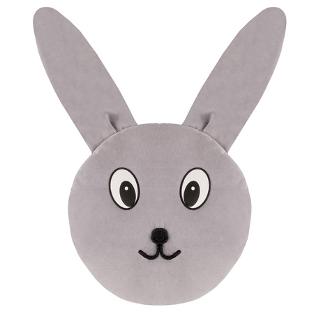 Kiddymoon Kuschelkissen Dekkokissen Velours Samt Tiere Kinderzimmer Kinderzubehör, grau, UNI