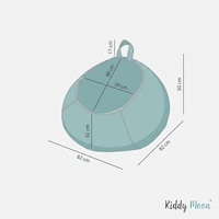 KiddyMoon Sitzsack für Kinder 2-in-1 Spielzeug Aufbewahrung 80x80x50cm, Grün