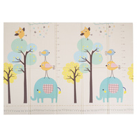 KiddyMoon Babymatte Zweiseitige Krabbelmatte Schaumstoffmatte Für Kinder Kindermatte Kindgerechte Muster Spielplatz Entwicklung Sicherer Und Bequemer Ideal Für Drinnen Und Draußen, Grün-Wald, 150x200x1cm