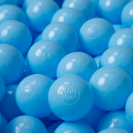 KiddyMoon Kinder Bälle für Bällebad Baby Plastikbälle Spielbälle ∅6cm Made in EU, baby blau, 200 Bälle/6cm