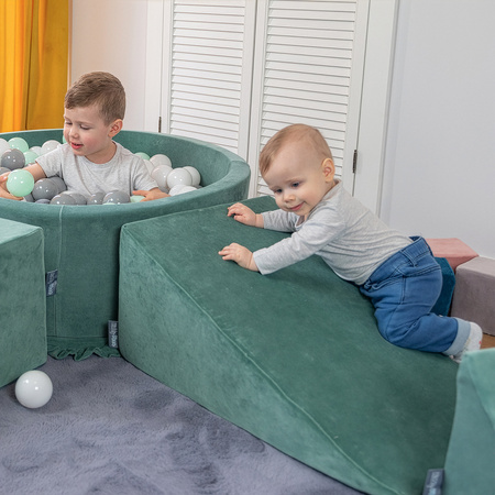 KiddyMoon Spielplatz Velvet Aus Schaumstoff Für Babys Hindernisläufen, Hergestellt In Der EU, waldgrün, Multi-Größe