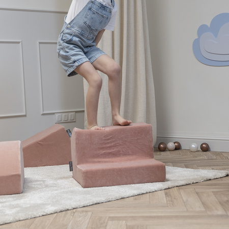 KiddyMoon Spielplatz Velvet Aus Schaumstoff Für Babys Hindernisläufen, Hergestellt In Der EU, wüstenrosa, Multi-Größe