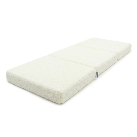 KiddyMoon Kindersessel Für Kinder Teddy-Plüsch, Aufklappen Sessel Kinderstuhl Für Kinderzimmer Stuhl Faltmatratze, cremig, Kindersofa