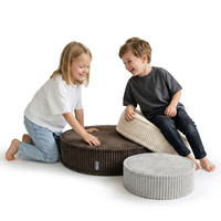 KiddyMoon 3-Teilige Schaumstoff Elements für Kinder Kinderzimmer-Accessoire, jasnoszary-beżowy-brązowy