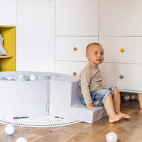 KiddyMoon Spielplatz aus Schaumstoff Stüfchen 2 Stück Hindernisläufen, hellgrau, Multi-Größe