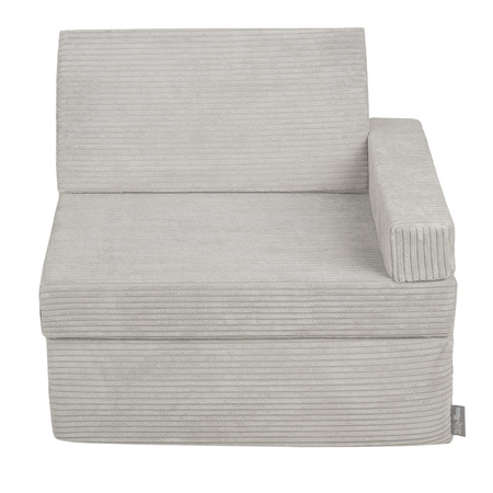 KiddyMoon Kindersessel aus Schaumstoff Sessel für Kinder Kinderzimmer Faltmatratze Relaxsessel Kuschelsessel, hellgrau, Kindersofa