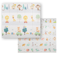 KiddyMoon Babymatte Zweiseitige Krabbelmatte Schaumstoffmatte Für Kinder Kindermatte Kindgerechte Muster Spielplatz Entwicklung Sicherer Und Bequemer Ideal Für Drinnen Und Draußen, Orange-Zirkus, 180x200x1cm