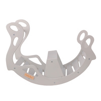 KiddyMoon Rocker Bogen Wippe aus Holz für Kinder, Kletterbogen Holz Wippe Babys Wippe, Holzbogen, Holzspielzeug Montessori Spielzeug, Modell WR-001, Grau, 90,6x39x69 cm