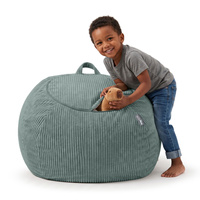 KiddyMoon Sitzsack für Kinder 2-in-1 Spielzeug Aufbewahrung 80x80x50cm, Grün