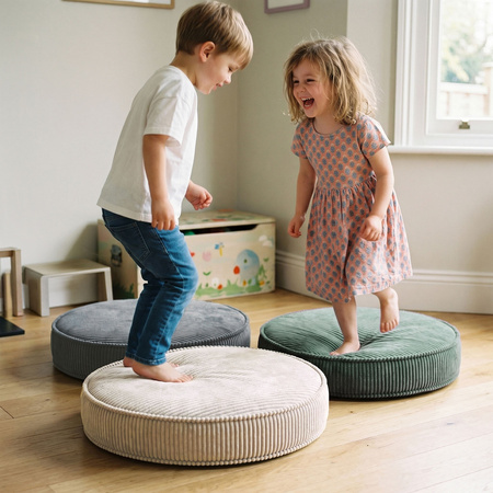 KiddyMoon 3-Teilige Schaumstoff Elements für Kinder Kinderzimmer-Accessoire, grün/beige/dunkelgrau, Lx3