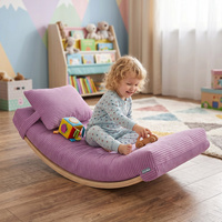 KiddyMoon Matratze mit Kissen für Balance Board Rippenstrick Bezug Waschbarer Bezug, hellviolett, Matratze/Kissen