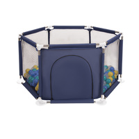 Sechseckiger Laufstall mit Bällen Laufgitter für Kinder, Blau:türkis/blau/gelb/transparent, 400 Bälle