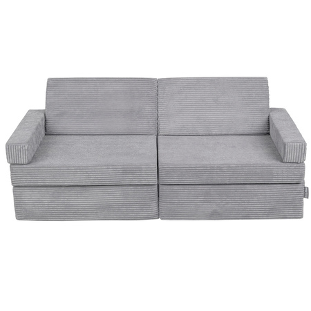 KiddyMoon Kindersofa aus Schaumstoff, Spielsofa für Kinder, Kindersessel, Sofa fürs Kinderzimmer, Kindercouch, Faltmatratze, dunkelgrau, Kindersofa