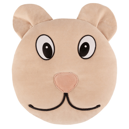 Kiddymoon Kuschelkissen Dekkokissen Velours Samt Tiere Kinderzimmer Kinderzubehör, beige, UNI