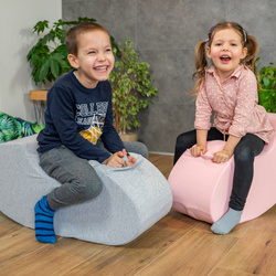 KiddyMoon Schaumstoff Wippe Baby Hüpfer für Kinder, hellgrau, M