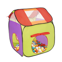 3in1 Spielzelt mit Tunnel Spielplatz PopUp Bällebad mit Bälle Für Kinder, Mehrfarbig:weiß/gelb/orange/babyblau/türkis, 400 Bälle