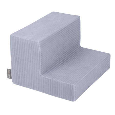 KiddyMoon Spielplatz Aus Schaumstoff Für Kinder mit Bälle Waschbare Bezug, dunkelgrau: pastellblau/pastellgelb/weiß/minze/puderrosa, Bällebad (100 Bälle) + Stüfchen