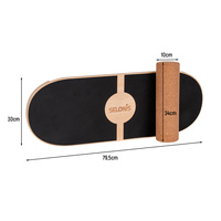 Balance Board aus Holz für Erwachsene und Kinder Koordinationstraining Balancebrett Physiotherapie Skateboard Surfbrett Surf Sport Fitness Crossfit Yoga - Mit Matte und ohne Matte erhältlich, Natürlich, 80x30cm