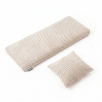 KiddyMoon Matratze mit Kissen für Balance Board Rippenstrick Bezug Waschbarer Bezug, beige, Matratze/Kissen