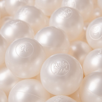 KiddyMoon Kinder Bälle für Bällebad Baby Plastikbälle Spielbälle ∅6cm Made in EU, perle, 500 Bälle/6cm