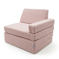 KiddyMoon Kindersessel Für Kinder Teddy-Plüsch, Aufklappen Sessel Kinderstuhl Für Kinderzimmer Stuhl Faltmatratze, rosa, Kindersofa