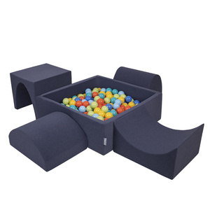 KiddyMoon Spielplatz aus Schaumstoff mit Quadrat Bällebad (300 Bälle) Ballgruben für Babys Spielbad Hindernisläufen, Hergestellt in der EU, dunkelblau:hellgrün/orange/türkis/blau/bblue/gelb, Bällebad (200 Bälle) + Version 1