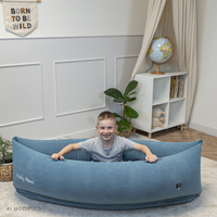 KiddyMoon Peapod Sensorischer Stuhl für Kinder Aufblasbarer Entlastungstherapie, blau, L