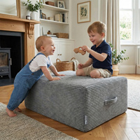 KiddyMoon Hüpfpolster für Kinder Hüpfmatratze Kindertrampolin für Zuhause Turnmatte Matratze zum Hüpfen Abnehmbarer Bezug Waschbar, Dunkelgrau, Hüpfpolster