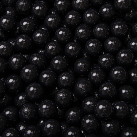 KiddyMoon Kinder Bälle für Bällebad Baby Plastikbälle Spielbälle ∅6cm Made in EU, schwarz, 500 Bälle/6cm
