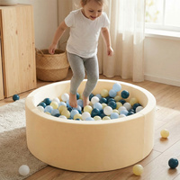 KiddyMoon Bällebad Bällepool mit bunten Bällen ∅ 7Cm für Babys Kinder Rund, Gelb, 90 x 30 cm 200 Bälle