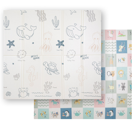 KiddyMoon Babymatte Zweiseitige Krabbelmatte Schaumstoffmatte Für Kinder Kindermatte Kindgerechte Muster Spielplatz Entwicklung Sicherer Und Bequemer Ideal Für Drinnen Und Draußen, Braun-Meer, 180x200x1,5cm