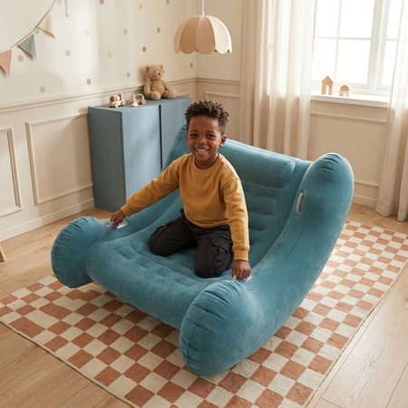 KiddyMoon Sensorischer Stuhl Rocker Für Kinder Sensorische Wippe Mit Pumpe, hellblau, L